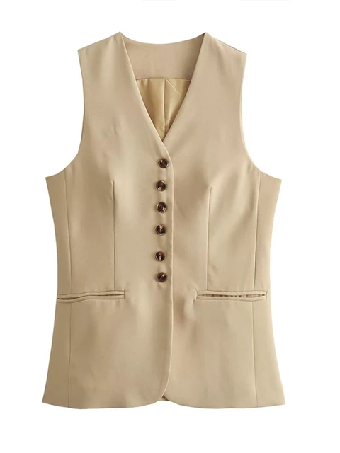 

Slim Vest Split Skirts Sets Summer Chic 2 Pieces Elegant Sleeveless Tank Top Skirt Suit Women Single Breasted V-neck Solid