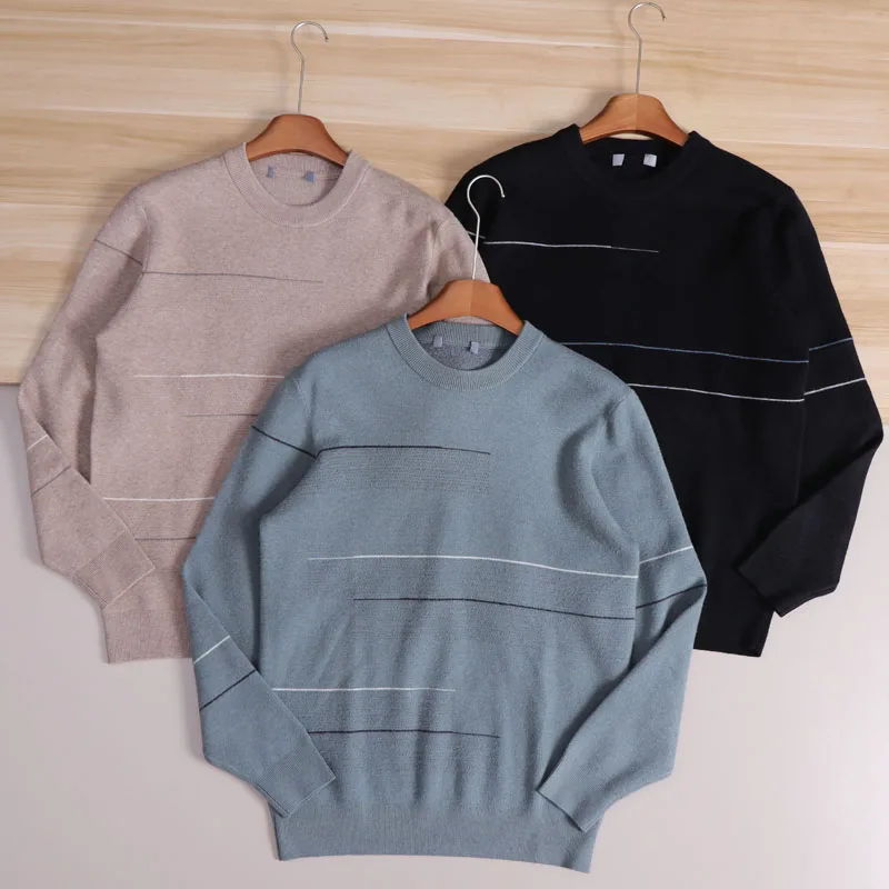

Soft High Elastici round Ne Pullover Knitted Sweater for Men Casual Comfortable Warm Thi Long Sve Autumn Winter Top
