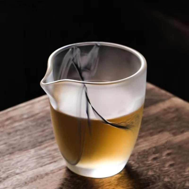 Ink Colored Glaze Justice Cup - Harmony Glass Large Heat-resistant Japanese Tea Dispenser Chahai Tea Sea Fair Cup Tea Set