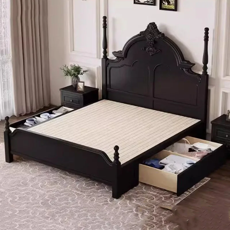 

Wooden European Bed Design Space Saving Storage Modern Beauty Luxury Bed Frame Sleeping Letto Matrimoniale Trendy Furniture