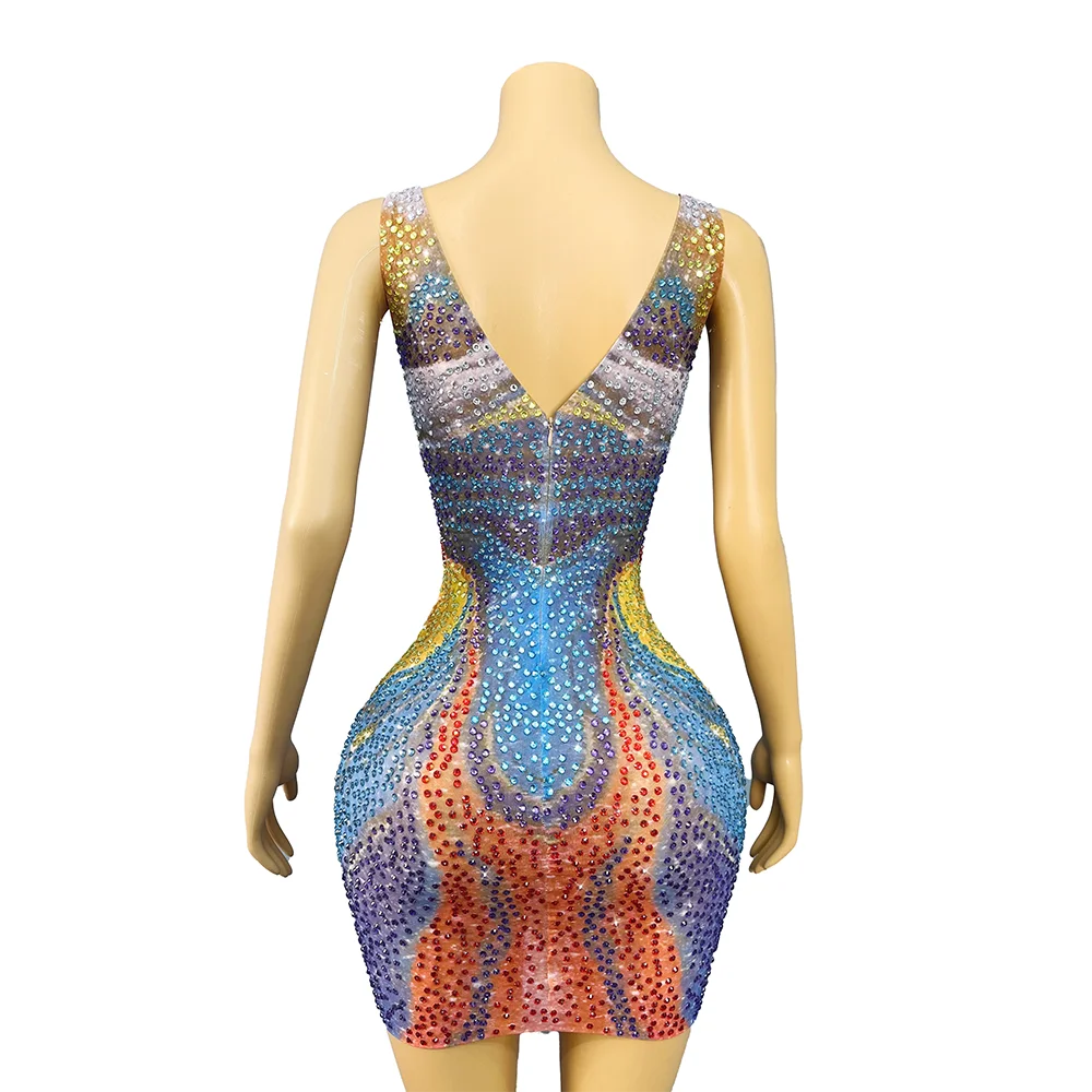 Sukienka Krótka Muszelki Ocean Show Luksusowa Ręcznie Robiona Cekiny Muszelki Cyrkonie Strój Imprezowy Damski Kostium Tancerki Piosenkarki