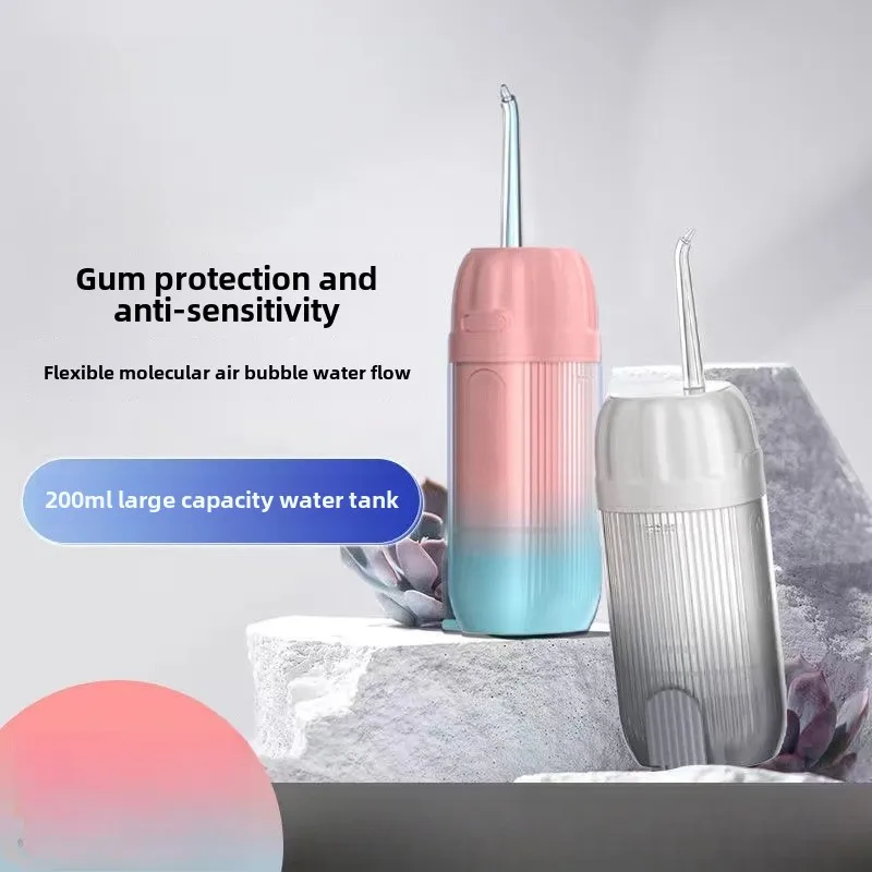 

Electric Toothbrush for Household Use Portable Water Flosser for Cleaning Teeth 4 Nozzles + 200ml Water Tank