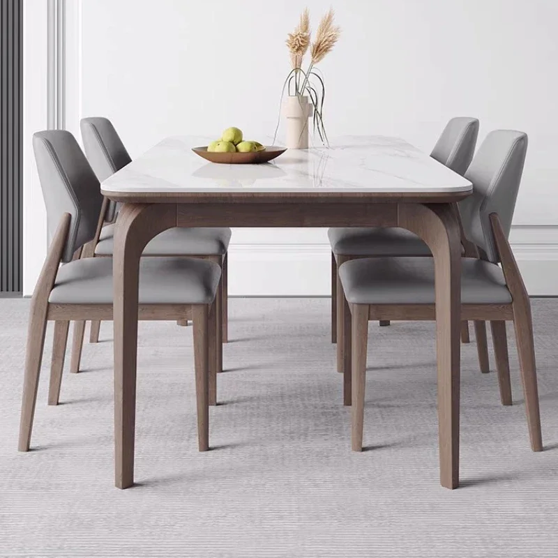 Restaurant Living Room Dining Table Wood Rectangle Mobile Floor Dining Table Nordic Minimalist Juegos De Comedor Home Decoration