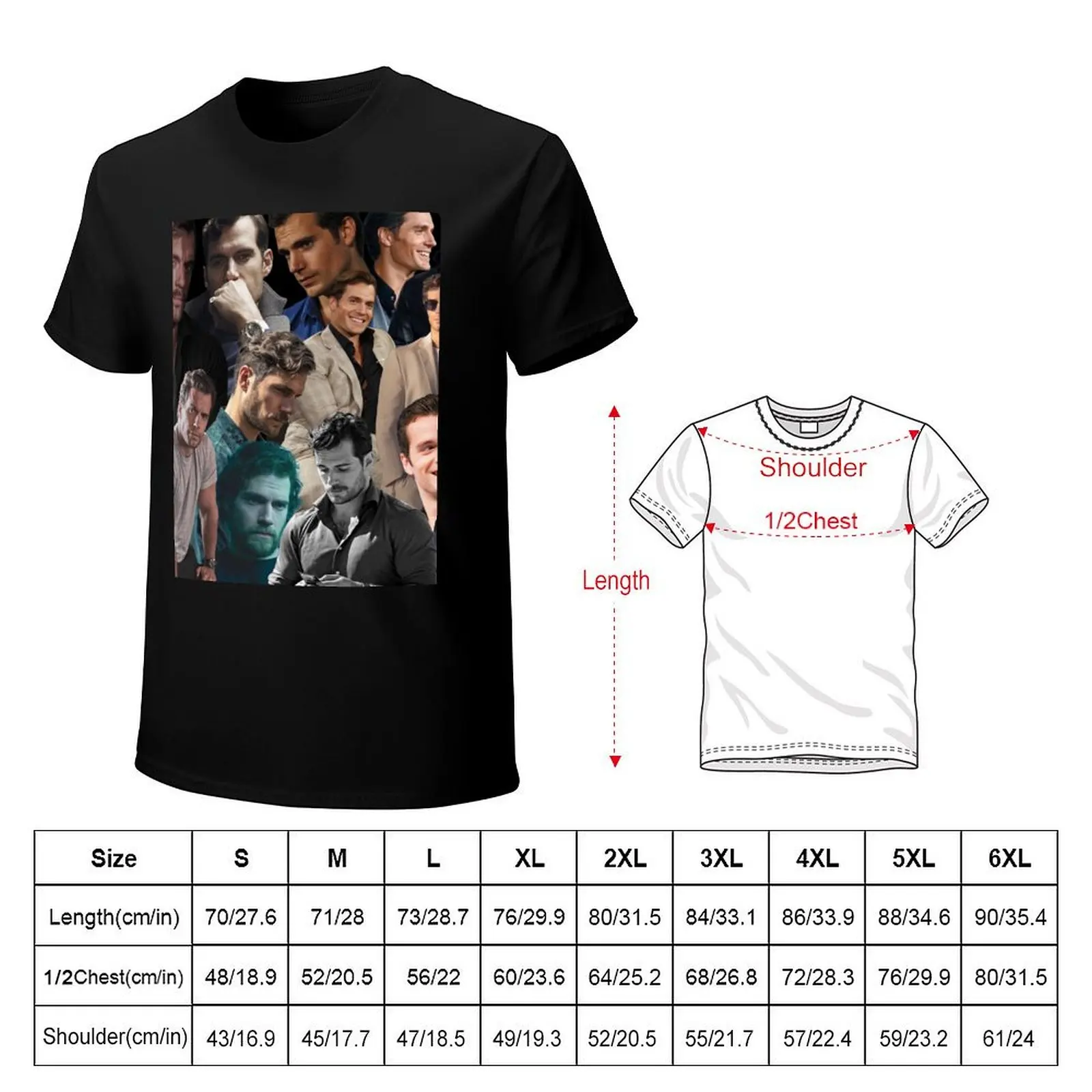henry cavill collage T-Shirt man t shirts high quality luxury brand T-Shirt
