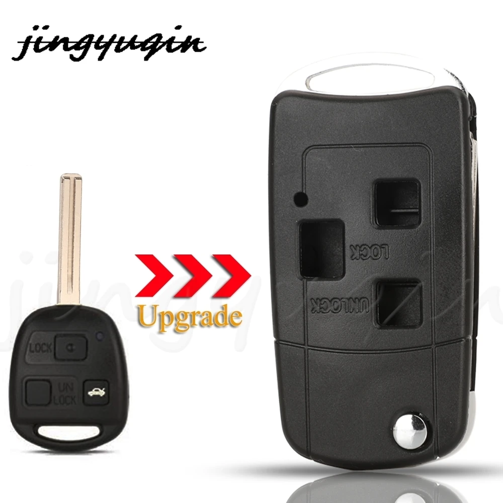 

jingyuqin 3BTN Remote Car Key Shell For Toyota Yaris Carina Corolla Avensis For Lexus ES RX LS GS IS200 RX300 ES300 LS400 GX460