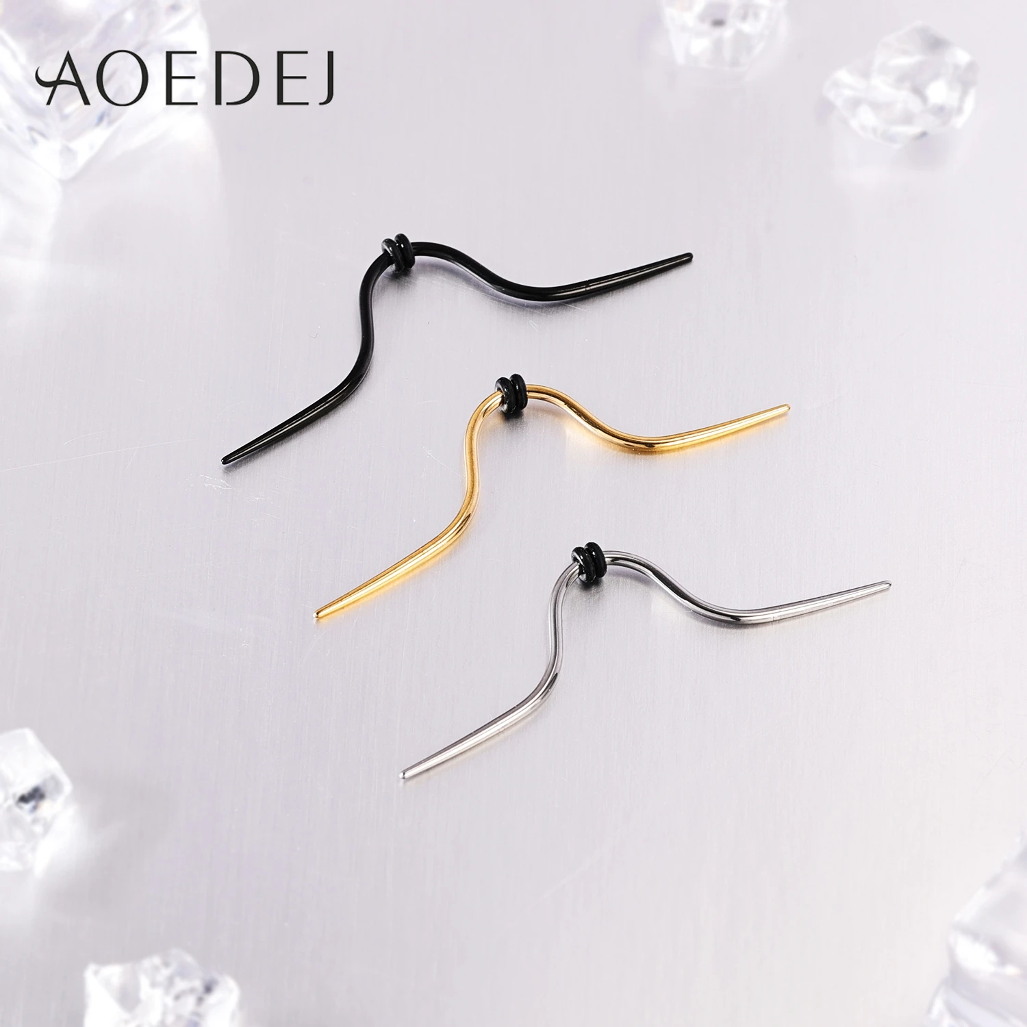 AOEDEJ 1 Piece 14G/16G Stainless Steel Septum Ring Women Men 43-67MM Colorful Nose Ring Mustache Hanger Nose Ring Studs Jewelry