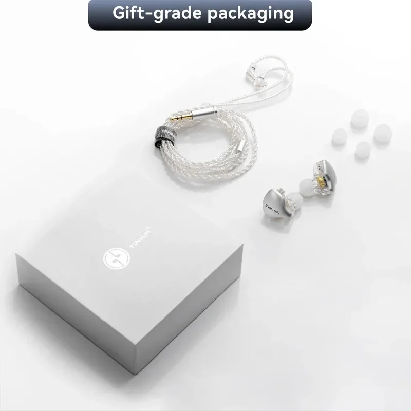 Écouteurs intra-auriculaires filaires HIFI TINHIFI C1 avec diaphragme DLC pleine taille de 10 mm, faceplate CNC, câble détachable de 3,5 mm avec connecteur 2 broches 0,78