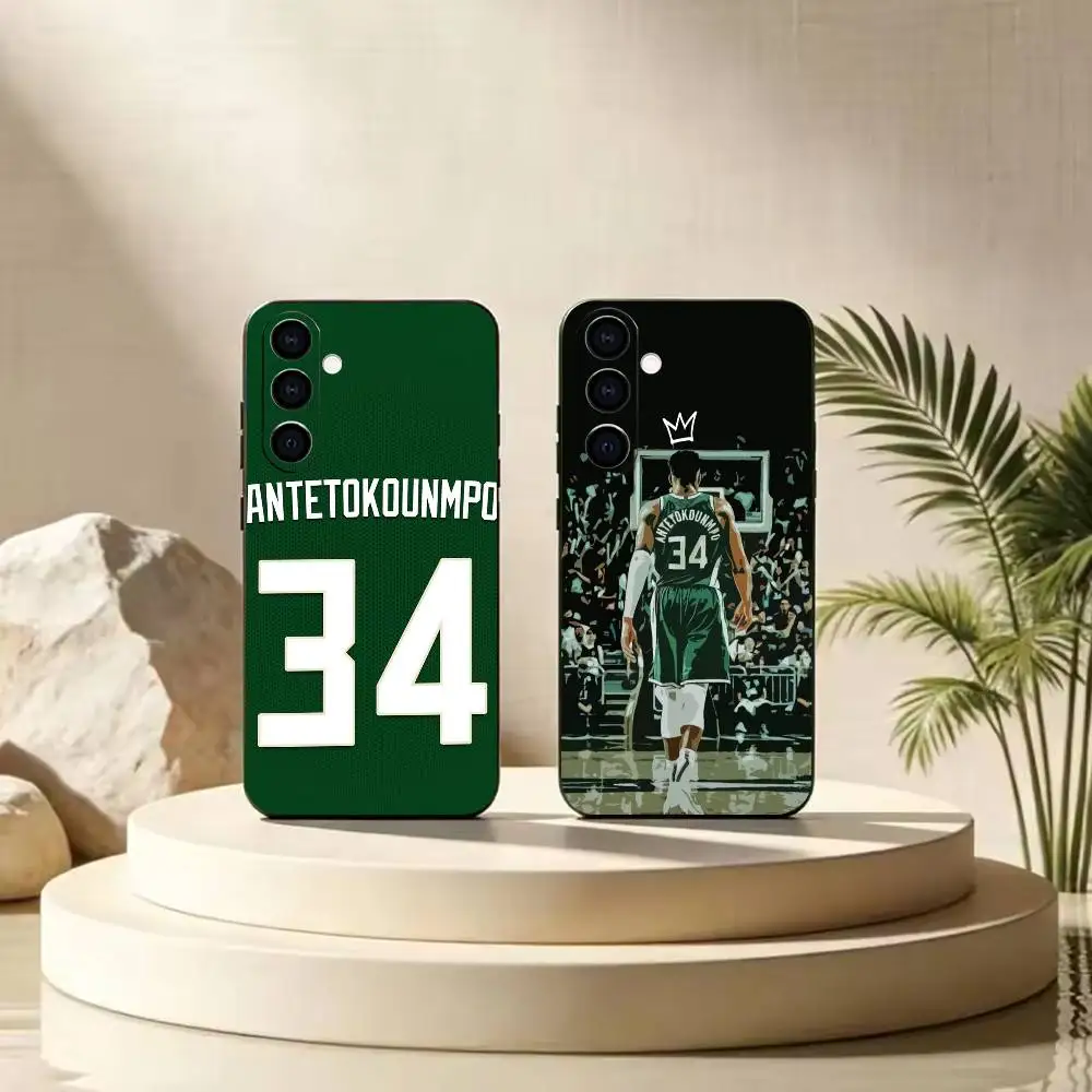 Basketball Giannis Antetokounmpo 34  Black Soft Silicone Shockproof Case For Samsung A70/A71/A51/A52/A53 & Other Models