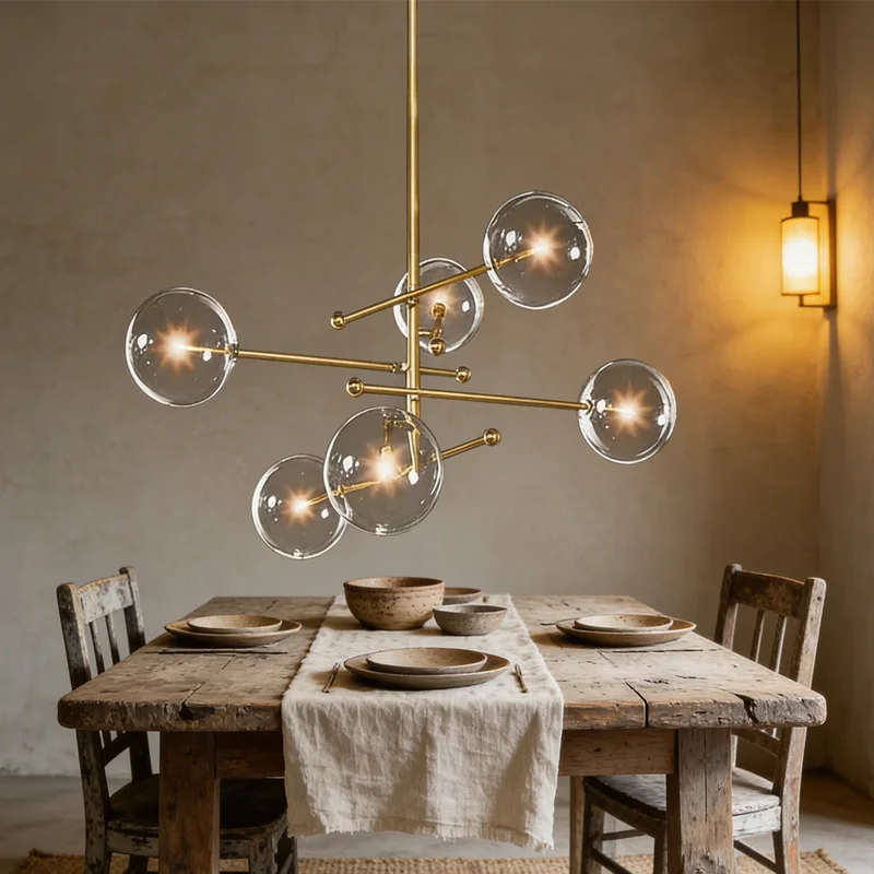 Nordic Black Gold Glass LED Chandelier G4 Modern Pendant Ceiling Light for Living Room Bedroom Restaurant Home Decor Fixture
