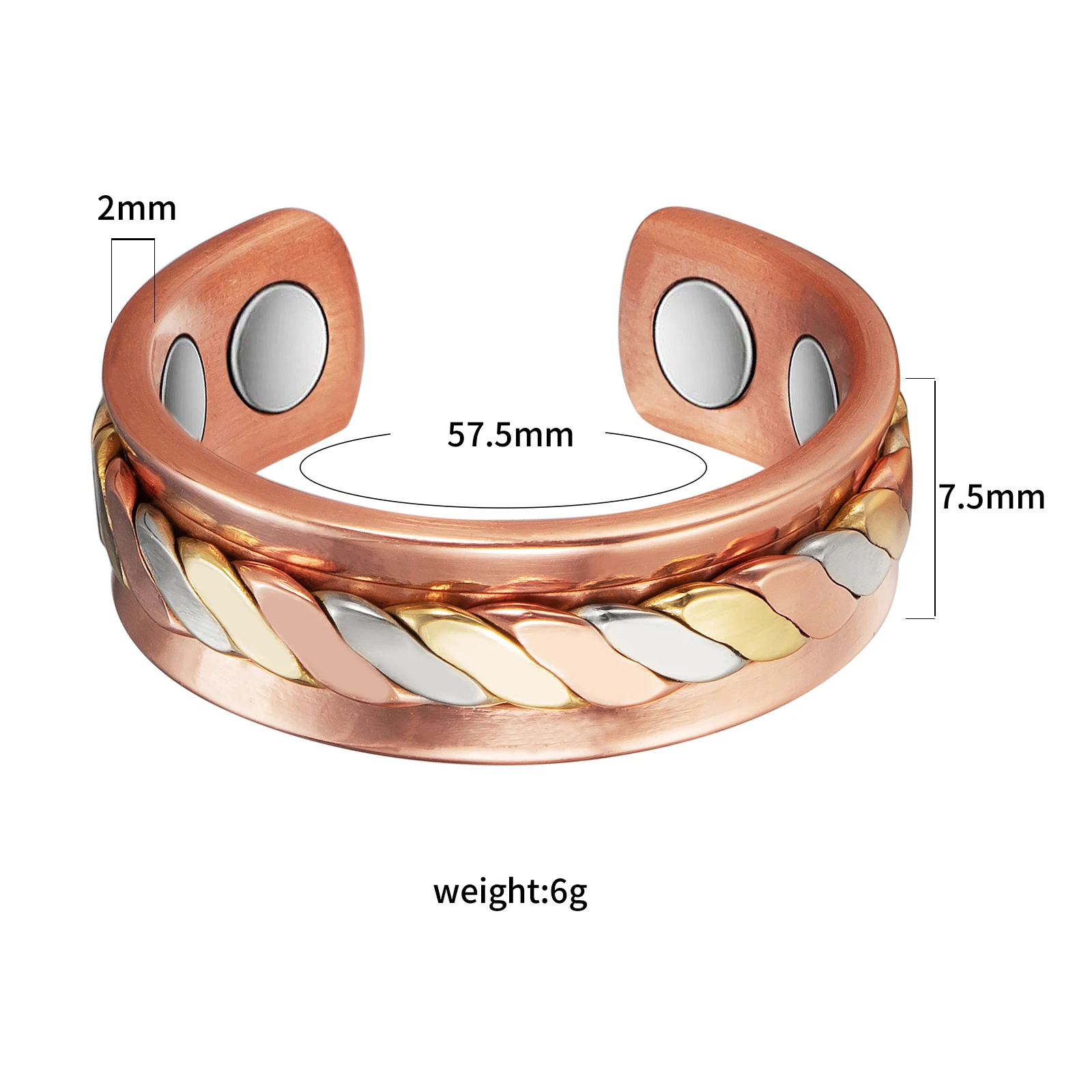 Wollet Braided Copper Rings for Women, for Arthritis Natural Relief for Joint Pain- Health Jewelry Gift