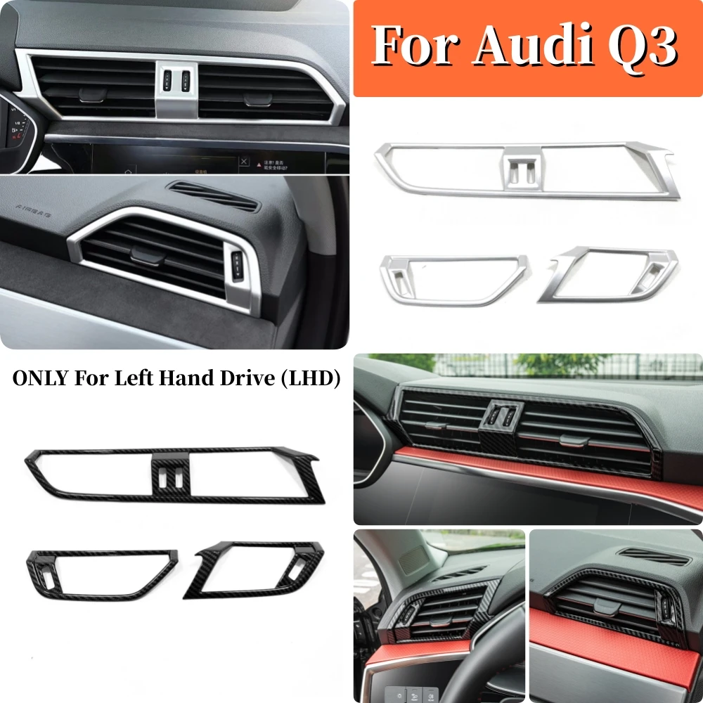 

Car Styling Interior Center Console Air Condition Decor Trim Side Air Outlet Frame Decoration Cover LHD For Audi Q3 2019-2023