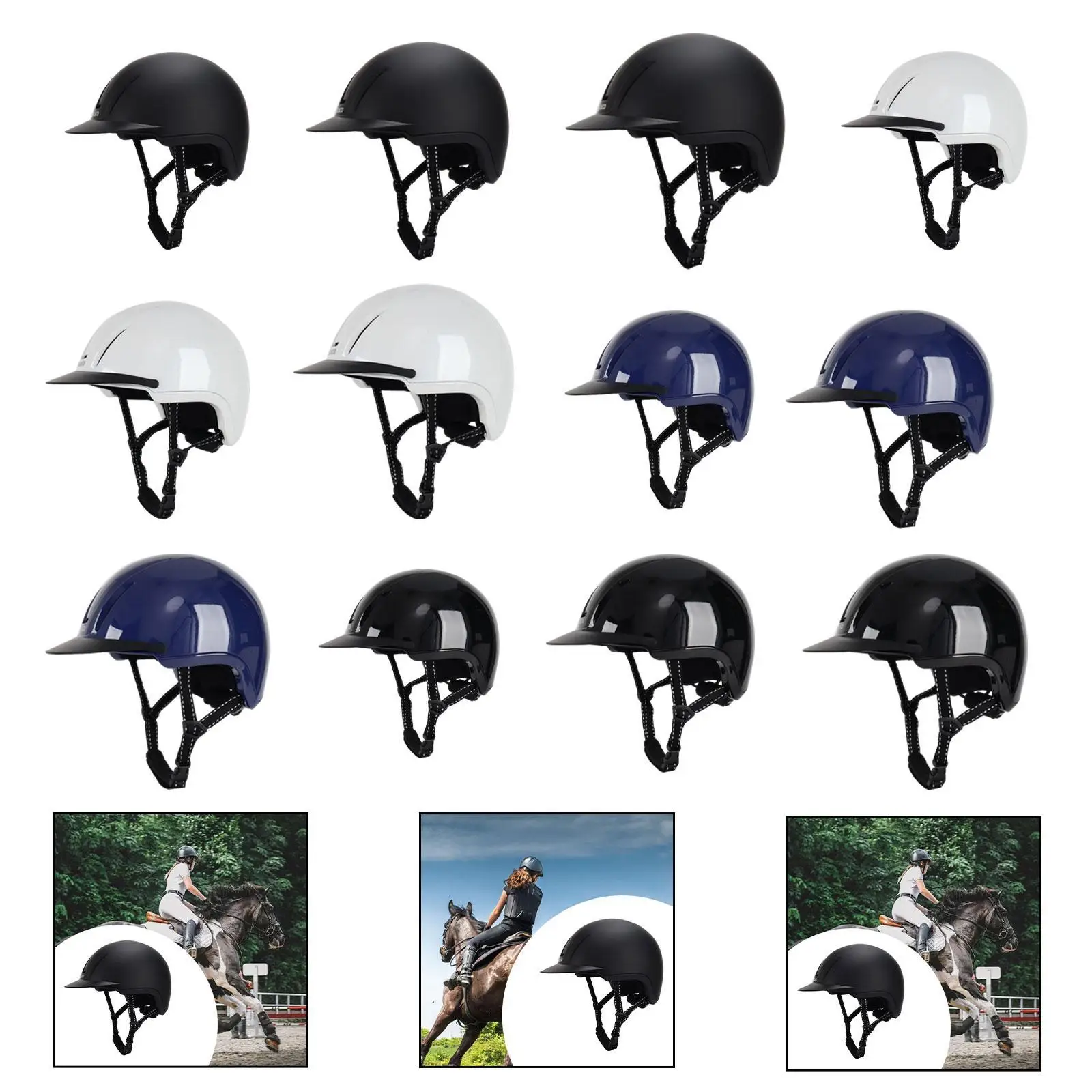 Equestrian Helmet, Horse Equipment Adjustable Lightweight Summer Multi