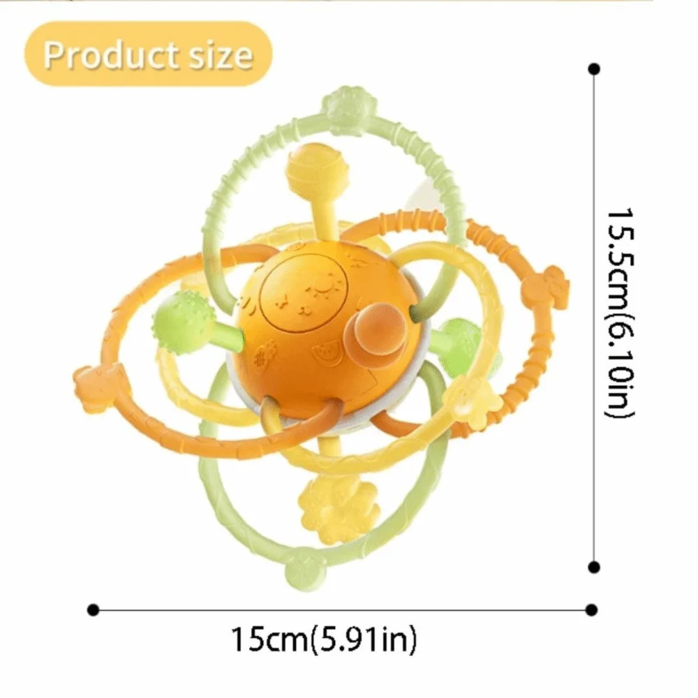 Handgreifer aus weichem Silikon für Babys, runder Ball, kaubar, Manhattan, runder Ball, Greifball, Beißringe, Rassel für Babys