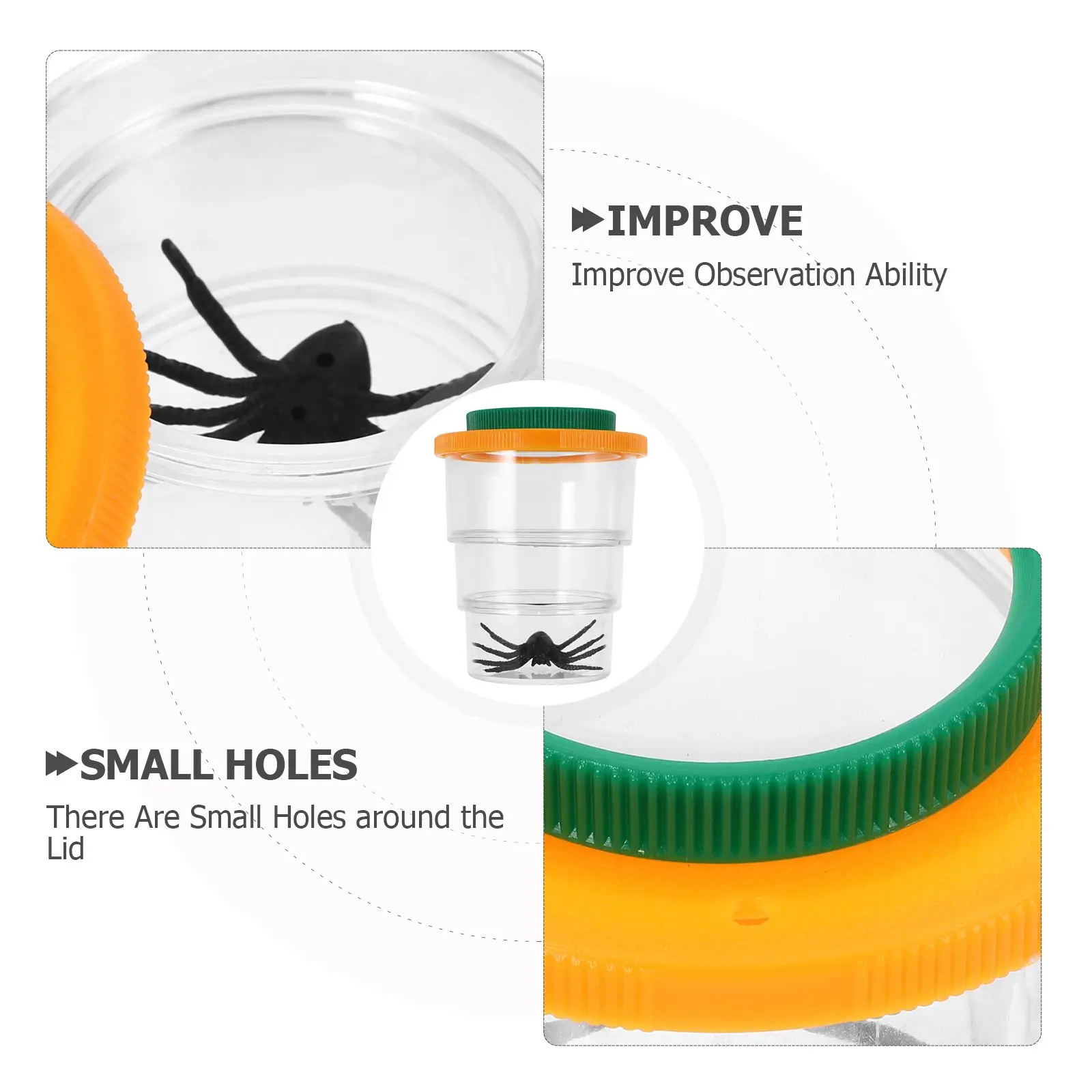 3 pçs bug lupa recipiente crianças visualizador de insetos ferramenta de exploração ciência aprendizagem brinquedo biologia equipamento de observação ampliação