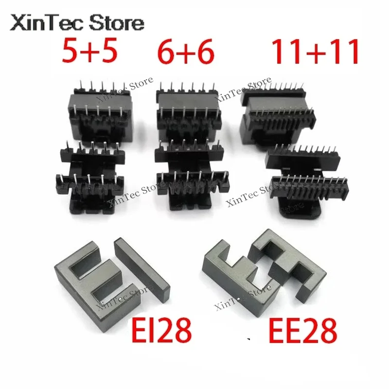 EE28 EI28 5+5 6+6 8+8 11+11 Pin 10/12/16/22P Mn-Zn PC40 Vertical Horizontal Ferrite Magnetic Core Coil Former Bobbin