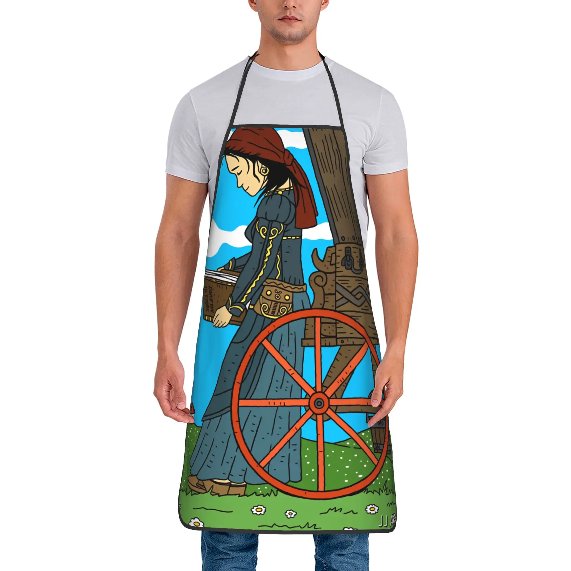 

Romany Gypsy Flag Apron Cooking Fashionable Kitchen Accessories Manicure Home Aprons without Pocket