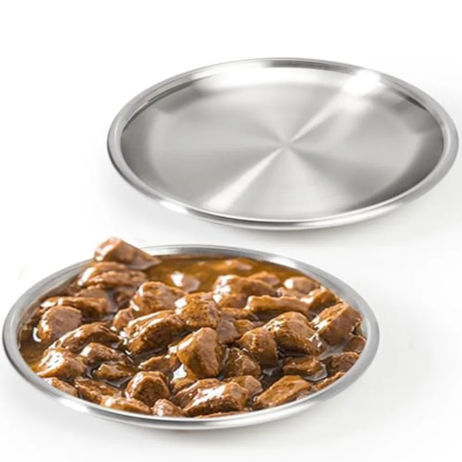 Platos de acero inoxidable para gatos, cuencos de comida y agua para gatitos y gatos bebés, mascotas pequeñas, alivio de la fatiga de los bigotes, 2 juegos
