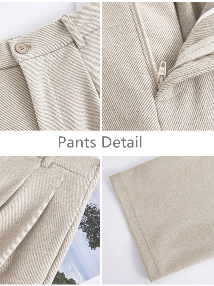 مرونة الخصر المرأة سميكة الصوفية واسعة الساق السراويل للمرأة الخريف الشتاء فضفاضة مستقيم الكاحل طول السراويل سيدة