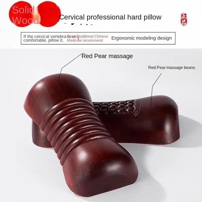 1Pcs Natural Solid Wood Cervical Vertebra Stretch Repair Pillow Neck Physical Therapy Health Care Sleep Assistance Hard Pillow