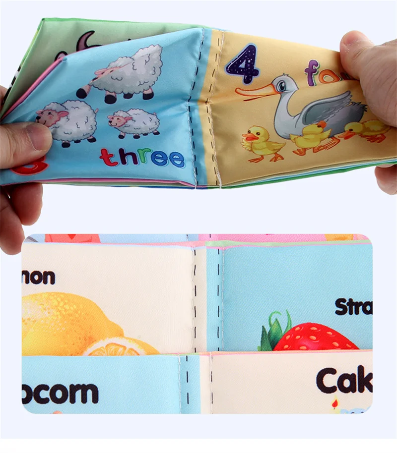 Montessori  0-12Monthes Baby Books toys Educational Newborn Infant Early Learning Cloth Book Develop Cognize Reading Puzzle Toys