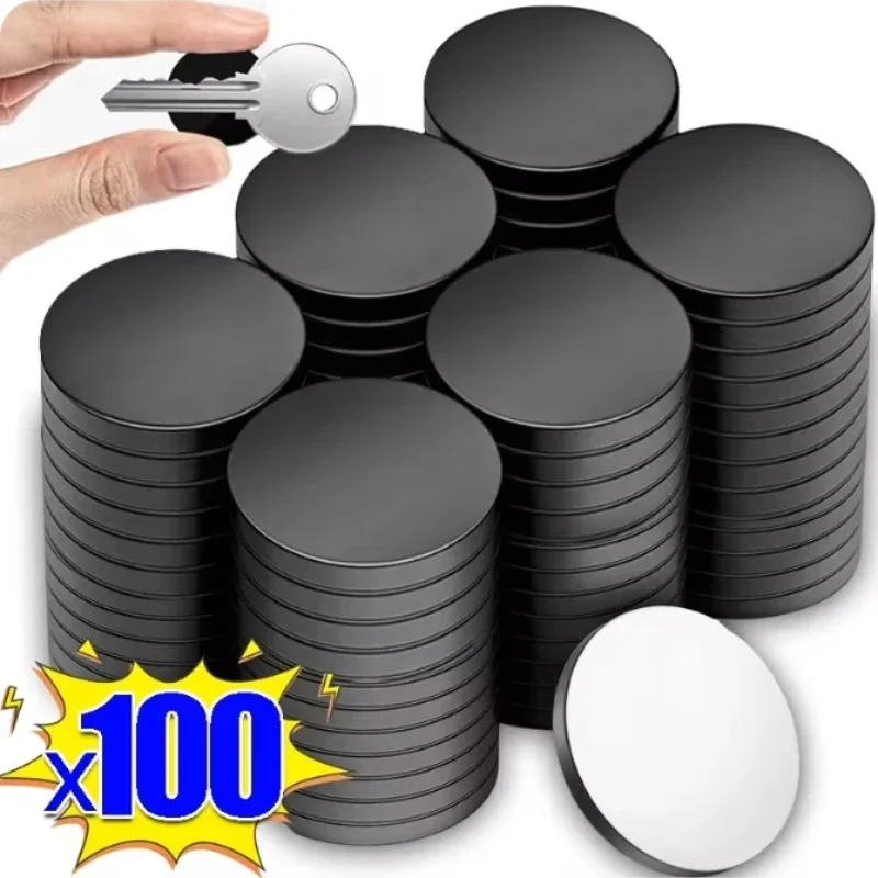 

50/100pcs Magnetic Round Self Adhesive Disc Magnets Round Rubber Soft Magnetic Sheet 20X2mm for Refrigerator Office DIY Projects