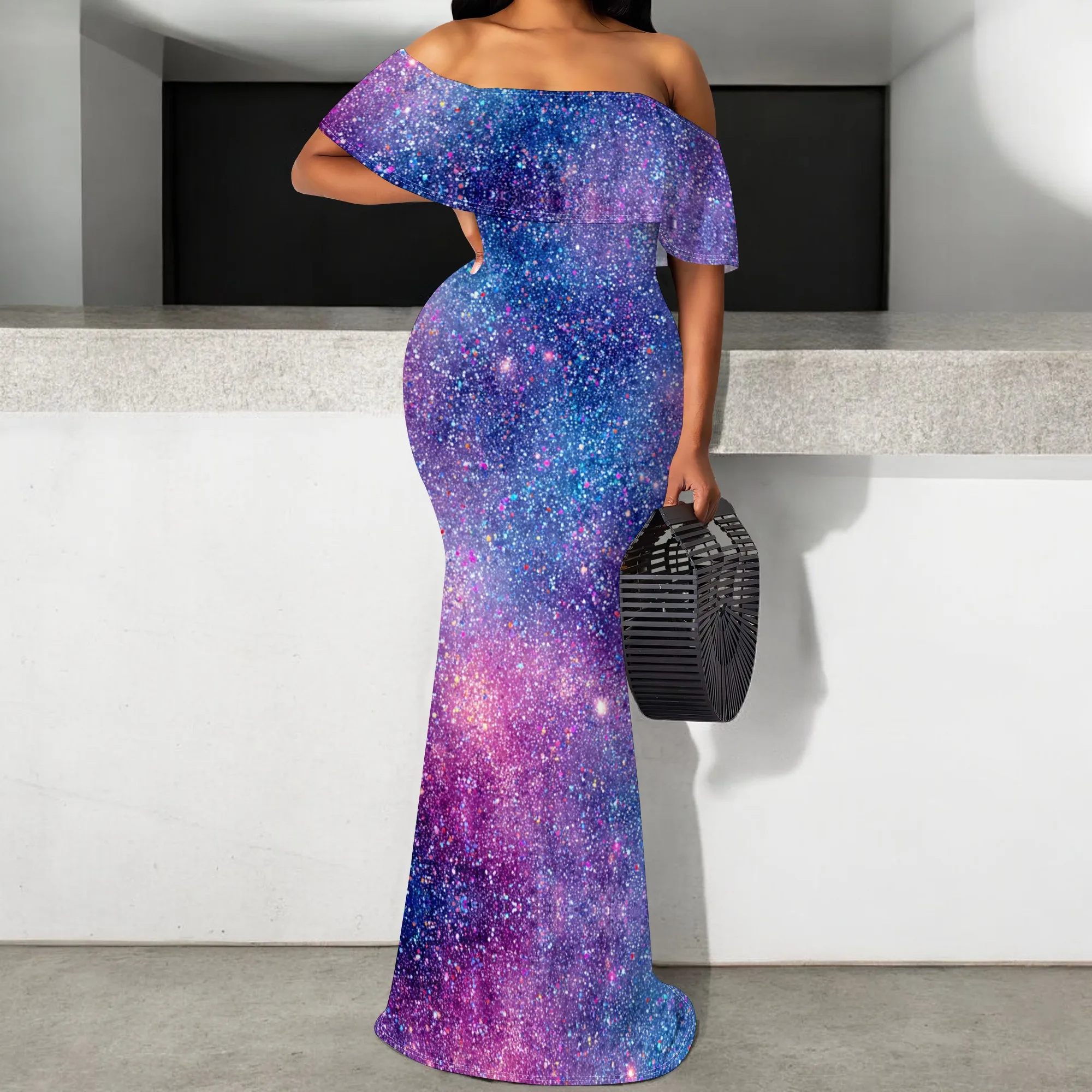 

Women's Sequins Sparkly Prom Dress Elegant Off Shoulder Ruffles Mermaid Gown for Holiday Party & New Year's Eve S-3XL