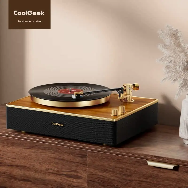 

Виниловый плеер CoolGeek CS-01, встроенный динамик Bluetooth, крутой компьютерщик, ретро-фильм для гостиной, фонограф