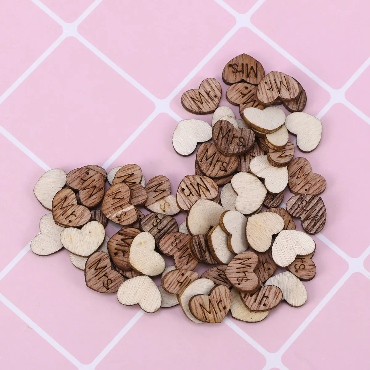 

50Pcs Heart Shape Wooden Cutouts DIY Craft Embellishments Premium Smooth Wood Pieces for Holiday Wedding Birthday Decorations