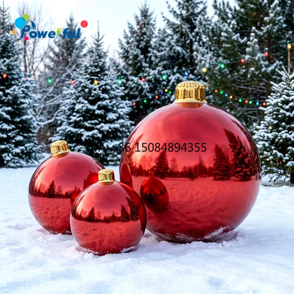 Christmas Inflatable Mirror Balloon Giant Event Decoration Big Shiny Inflatable Balls