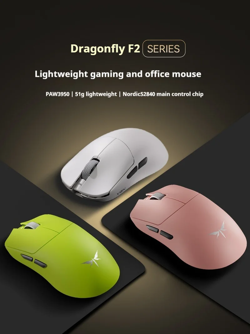 

VGN Dragonfly F2 pro Max Gaming Mouse Tri-mode Wireless/Wired 8K Lightweight Ergonomic Design Long Battery Life for Laptops