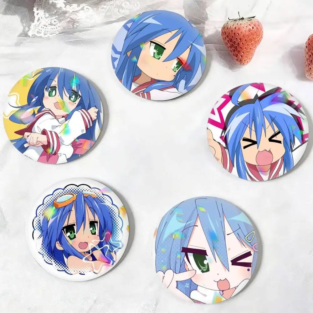 L-Lucky Star Anime K-Konata I-Izumi  25mm 32mm 44mm 58mm 75mm Brooches Badges Pins for Accessories Gift