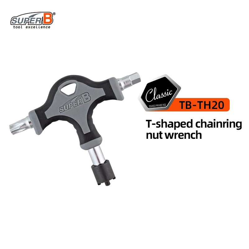 Super B Fietsreparatiegereedschap T-Vormige Moersleutel Kettingboring Moer Sleutel Torx 30 Hex 5Mm/Torx 40 Hex 6Mm Mtb Racefiets Crankset Moersleutel