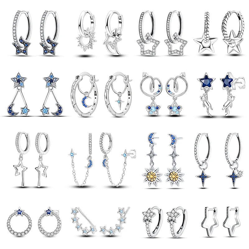 

Женские серьги из серебра 925 пробы со звездами