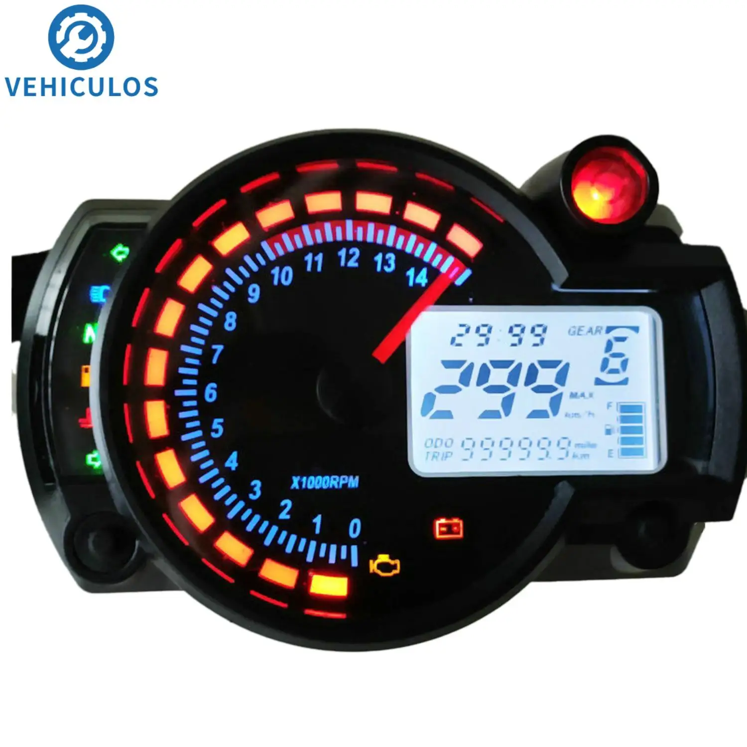 

LCD Digital Motorcycle RX2N Odometer Speedometer Meter Instrument Adjustable MAX 299KM/H 7colors Dashboard Universal KOSO Parts