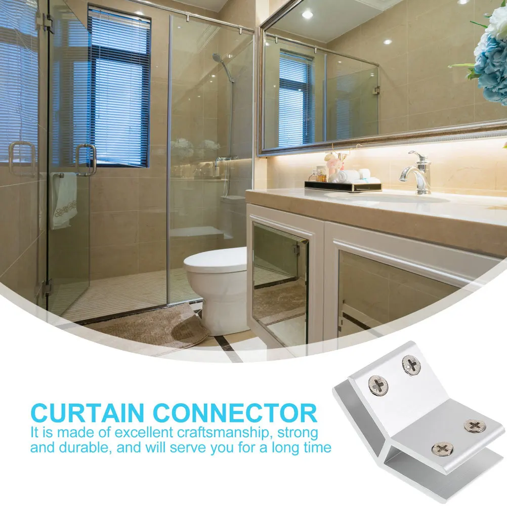 1Set Adjustable Glass Clamp Aluminum Alloy Bracket for 10-12mm Glass Panel Railing Balustrade Fence Support Clips Durable