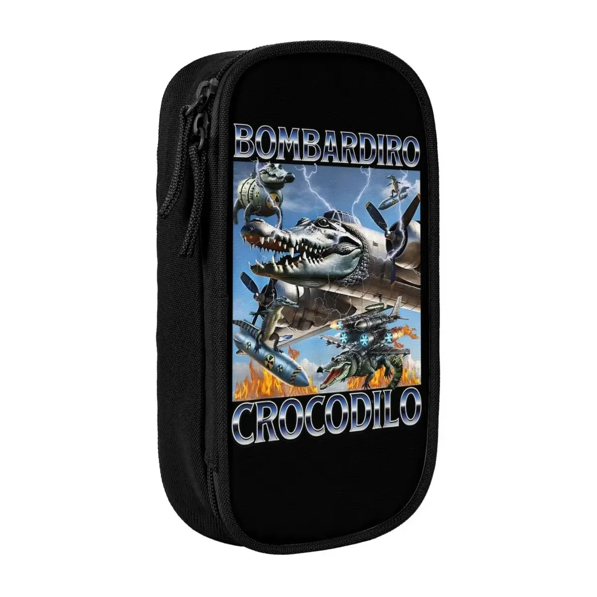 

Fun Bombardiro Crocodilo Meme Pencil Case Italian Brainrot Pencilcases Pen Holder for Student Large Storage Bag Stationery
