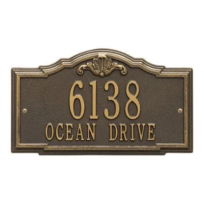 Manufacturer Supply Personalized Address Conch Shell Plaque House Numbers Bronze Plaque