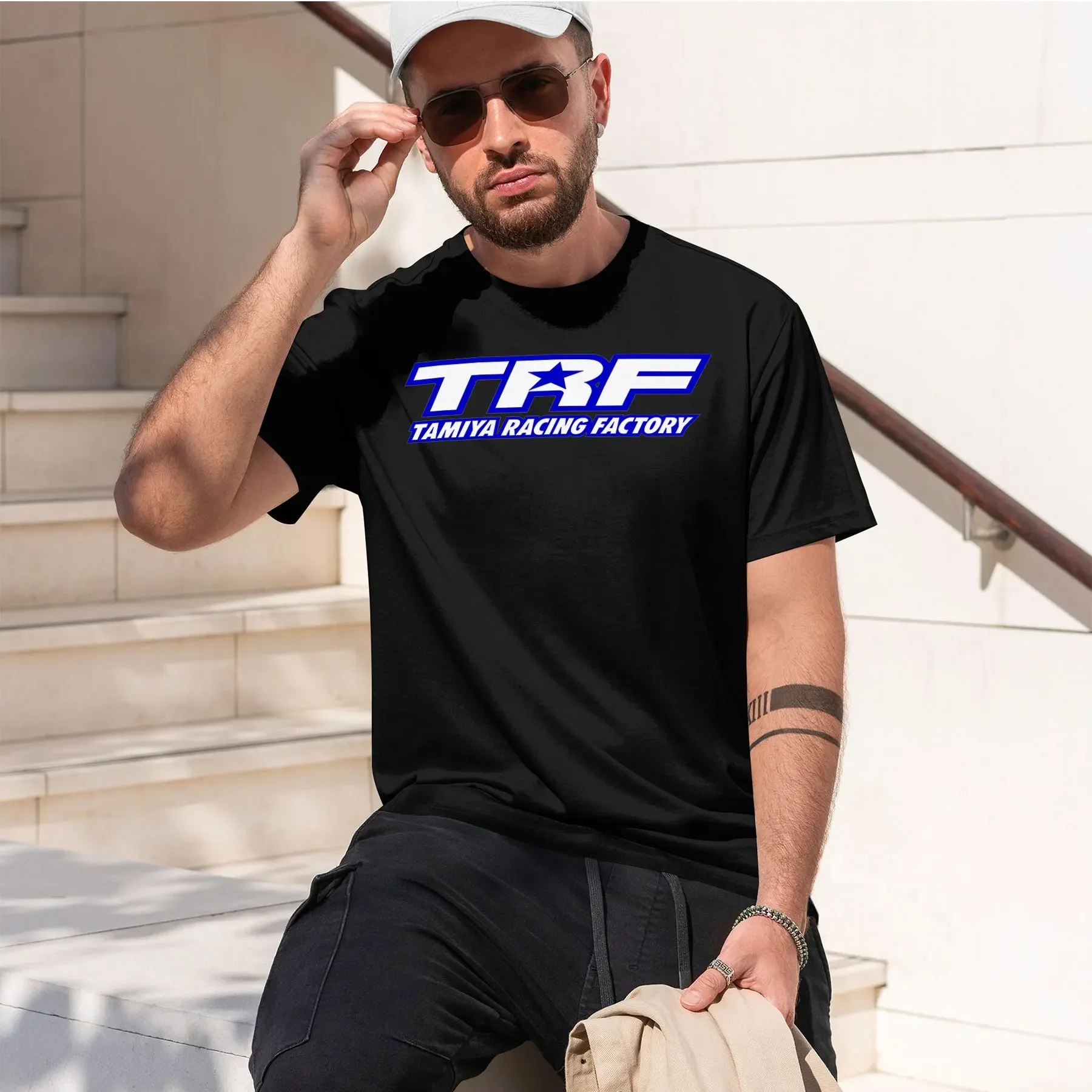 TRF TAMIYA RACING FACTORY 2026 new fashion heavyweight hot selling retro printed pattern fun round neck T-shirt for daily comfor