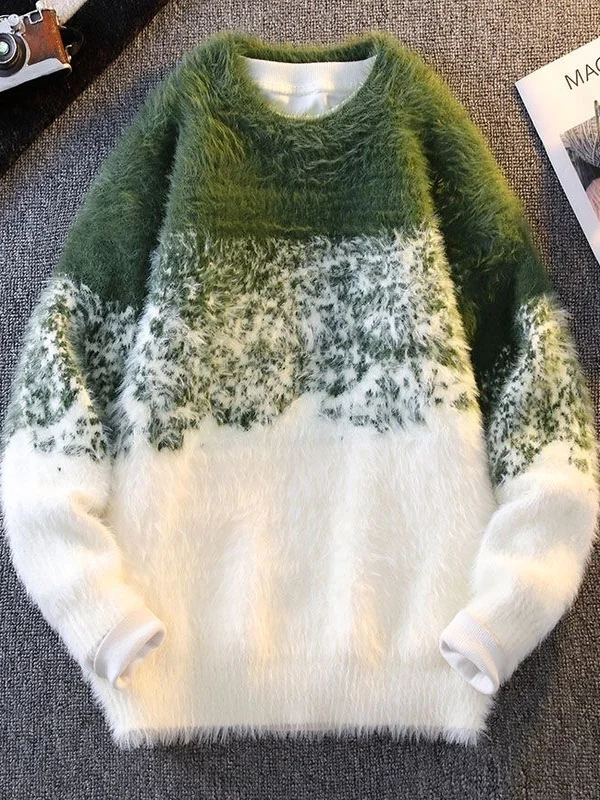 

Мужской трикотажный джемпер из искусственного меха, мягкий, теплый, для ношения под одеждой, повседневный, на зиму, стандартный крой, с длинным рукавом, круглый вырез