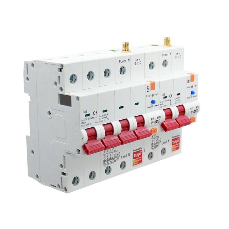 جديد-Tuya الذكية واي فاي RS485 2P RCBO قواطع المدفوعة مسبقا متر الموقت التبديل الجهد الحالي حامي التحكم الصوتي 63A قابل للتعديل دورا