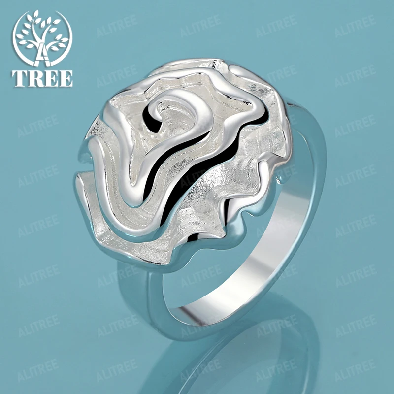 Anillo clásico de Plata de Ley 925 con forma de corazón y flor para mujer, accesorios de joyería de diseño a la moda para fiesta, boda, compromiso y banquete