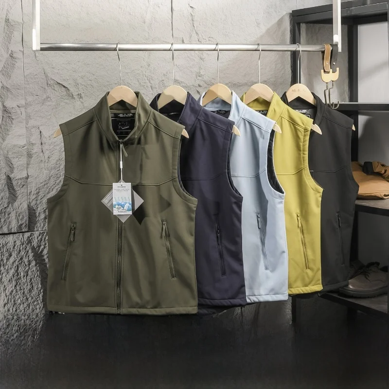 

Heavyweight Recommendation Windproof Waterproof Soft Fabric Autumn Winter Men's Outdoor Casual Fleece Lined Stand Colla...