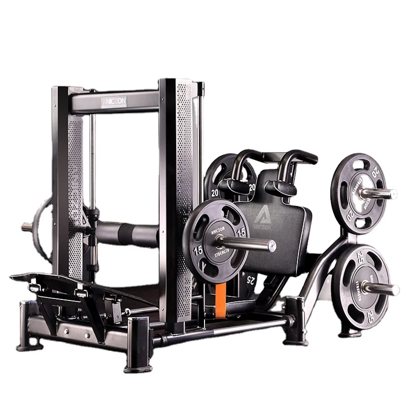 

Тренажер для ягодичных мышц и приседаний с нагрузкой на дисках, сталь Q235, для коммерческого использования, с эспандерами, для бодибилдинга и тренировки ног