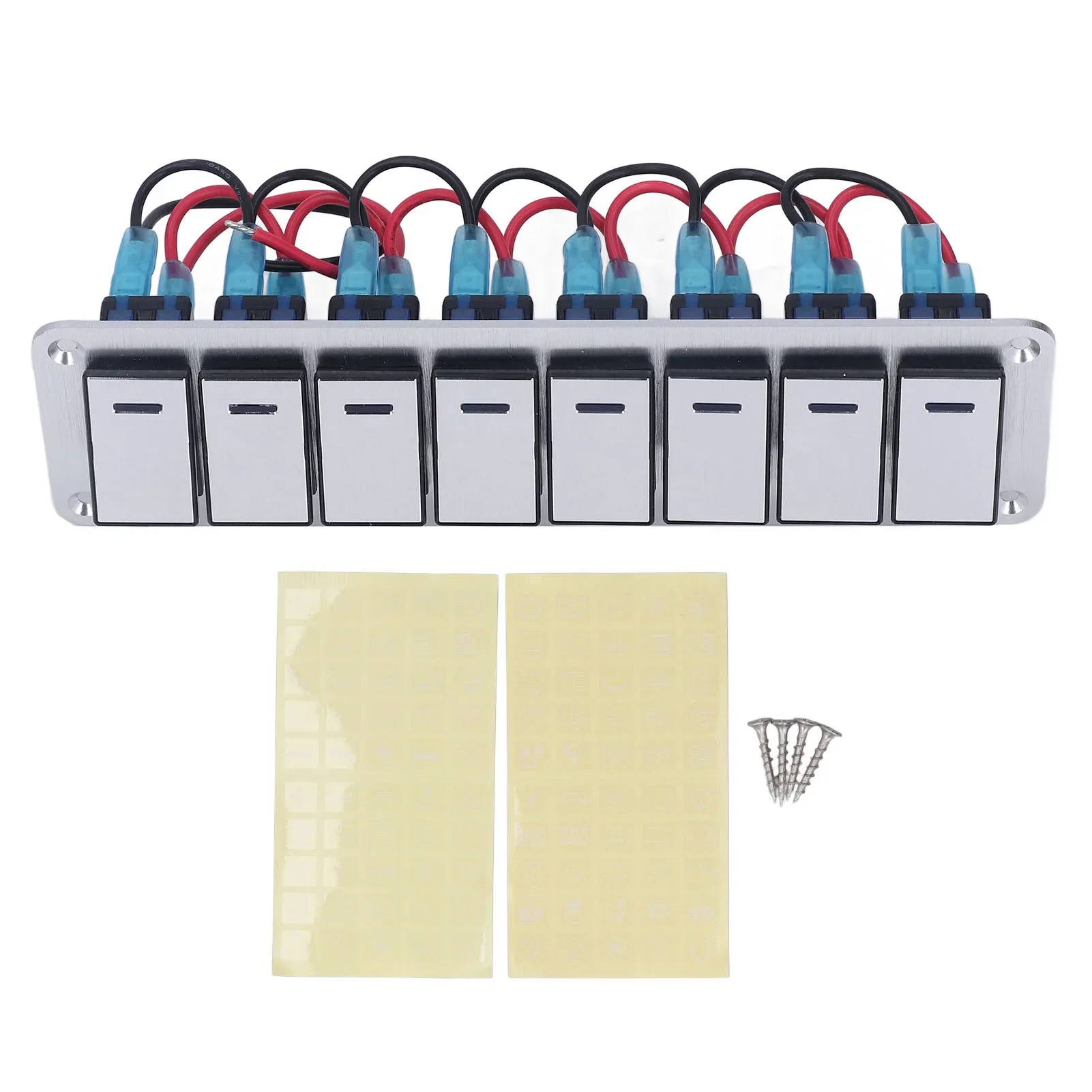 

8-позиционная панель кулисного переключателя | 3-контактная светодиодная водонепроницаемая металлическая панель с одним синим светом