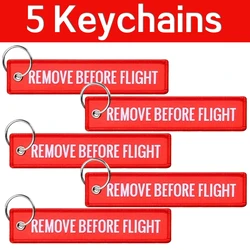 5Piece Remove Before Flight Aviation Embroidery Keychain Pendant Flight Memorial Collection