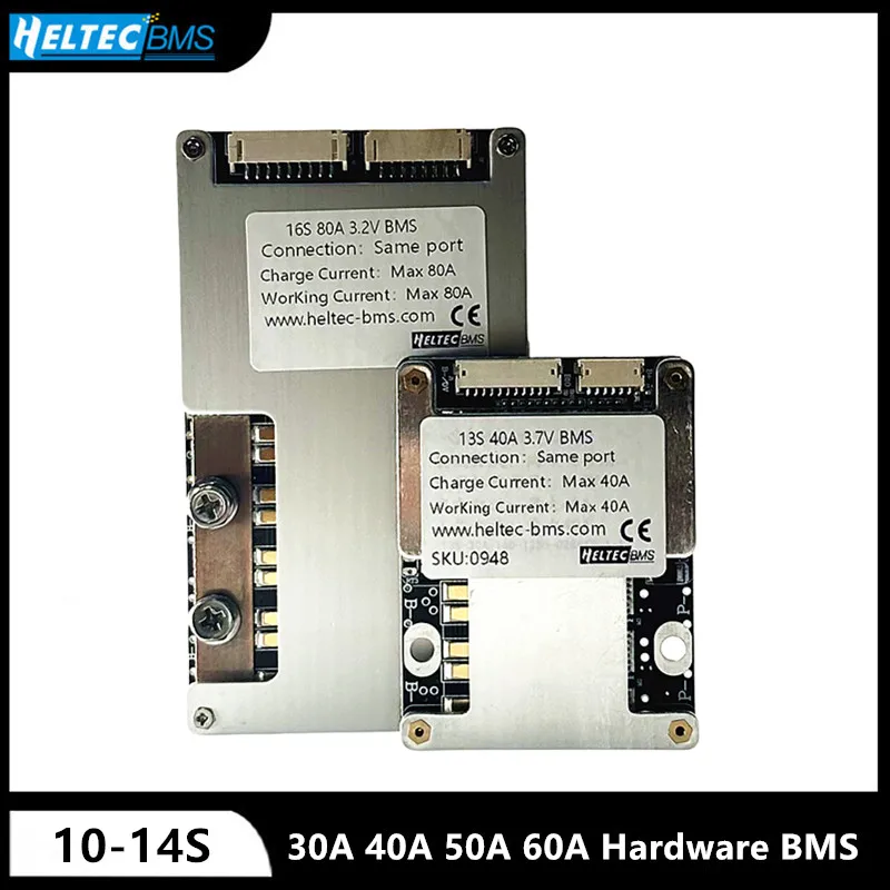 Heltecbms 10-14S Bms 10S 36V 30a Bms 13S 48V 52V 12S 40a 50a 60a 80a 120a 160a Met Balancering 18650 Lithium Batterij Ebike Bms