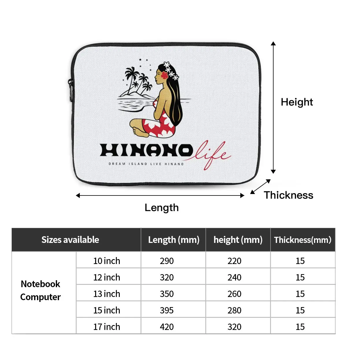 Hinano Tahiti Notebook Laptop Bag Case Pouch Notebook Sleeve Cover Bag Tablet Shockproof Case Bag