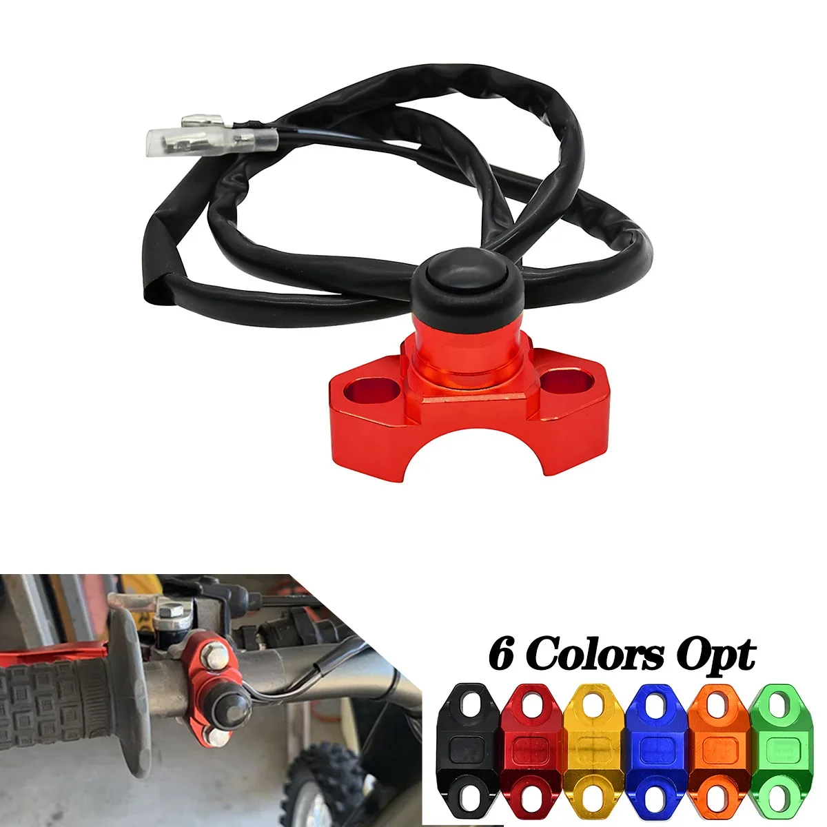 CNC Universal Motorcycle Engine Stop Start Kill Switch Momentary Push Button Switch For Yamaha Kawasaki KTM Honda CRF250 CRF450