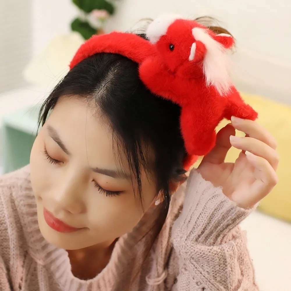 

Exquisite Cartoon Horse Hair Hoop Mascot Pony 2026 New Year Headband Solid Color Plush New Year Headpiece Adult
