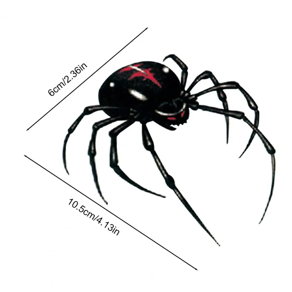 ملصقات وشم عنكبوت مؤقتة ثلاثية الأبعاد مقاومة للماء لفن الجسم للرقبة والذراع والظهر ملصقات وشم عنكبوت واقعية لحفلات الهالوين #6